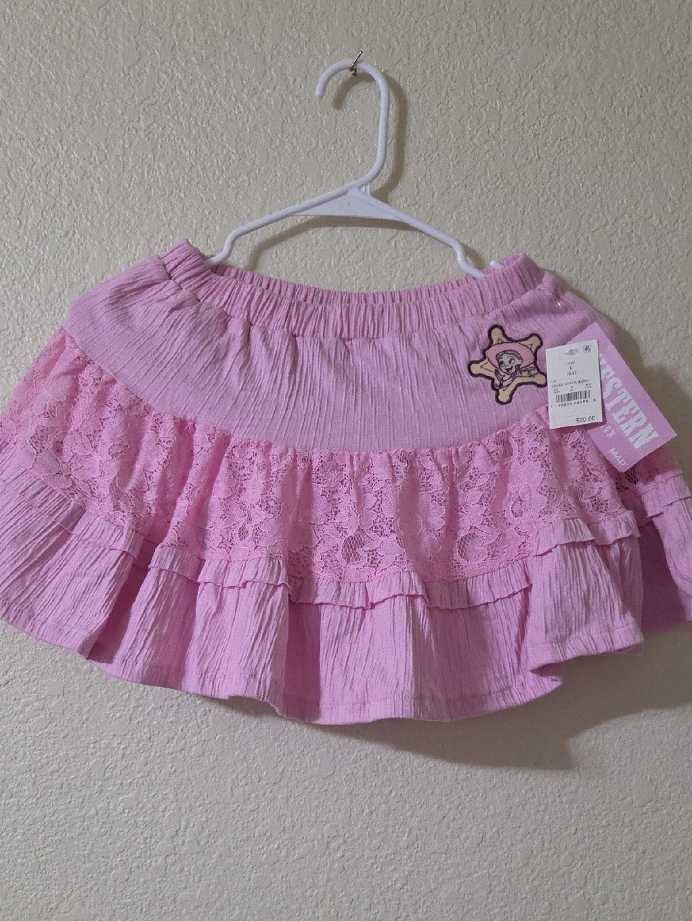 Disney Pink Ruffle Lace Circle Skater Skirt